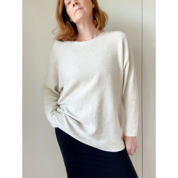 J. Jill Weaver Collection Sweater XL Cream Boatneck Long Sleeve Pullover Neutral - Picture 4 of 9